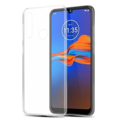 Abbildung von Cadorabo Hülle kompatibel mit Motorola Moto E6 Plus Silikon Handyhülle für Case aus [Nie vergilben Technologie], Kratzfeste Schutzhülle VOLL TRANSPARENT
