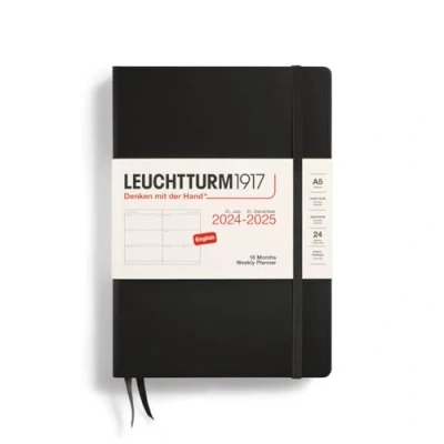 Abbildung von LEUCHTTURM1917 370718 Wochenkalender Medium (A5) 2025, 18 Monate (07.2024 12.2025), Hardcover, Schwarz, Englisch