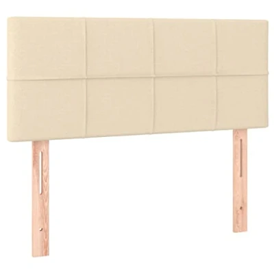 Abbildung von vidaXL Kopfteil, Bettkopfteil mit Holzbeinen, Höhenverstellbar Polsterkopfteil für Bett, Betthaupt Bettzubehör Schlafzimmer, Creme 100x5x78/88cm Stoff