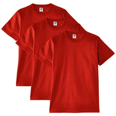 Abbildung von Fruit of the Loom Herren T Shirt, 3er Pack, Gr. Large, Rot