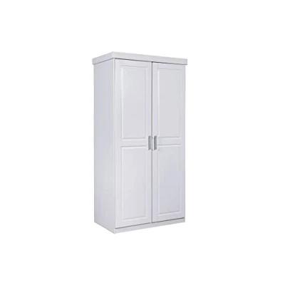 Abbildung von Inter Link Kleiderschrank Hakon Massivholz, 5 Fächer, Kleiderstange, 2 Türen, weiß lackiert, Landhausstil