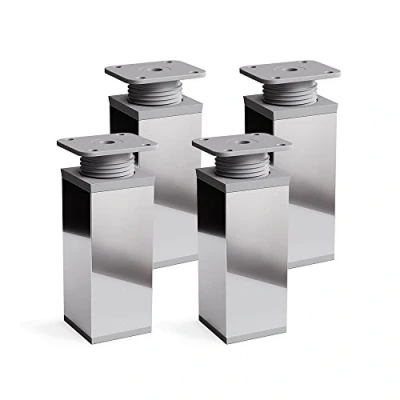 Abbildung von sossai® Möbelfuß Design Möbelfüße, 4er &amp; 8er Set, höhenverstellbar MFV1, Farbe: Chrom, (4 St), Chrom