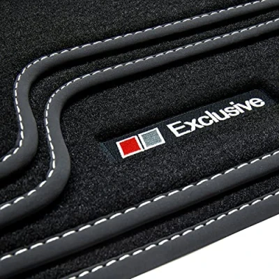 Abbildung von tuning art V183 Fußmatten Exclusive Line kompatibel mit VW Passat B6 B7 Variant Limo 2005 2014, Naht:Silber