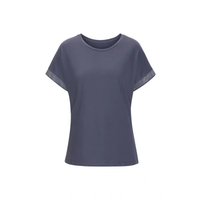 Abbildung von LASCANA Kurzarmshirt &quot;mit glitzernem Strass Design am Arm&quot;, aus weicher Baumwoll Qualität