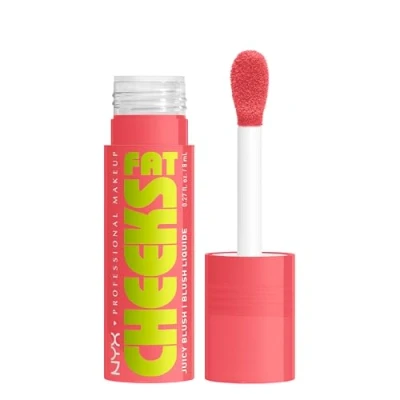Abbildung von NYX Professional Makeup Fat Cheeks Juicy Blush Flüssiges Rouge, 12H Halt, Bis zu 24H Feuchtigkeit, Mit Himbeer &amp; Kiwiöl, Farbe: Fig Fizz, 8 g