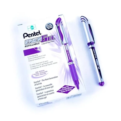 Abbildung von Pentel BL57 V Gel Tintenroller EnerGel mit Kappe 0,35 mm, 12 Stück, violett