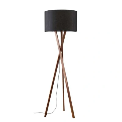 Abbildung von Lucande Stehlampe Auriane, Tripod, schwarz, Stoff, 160 cm