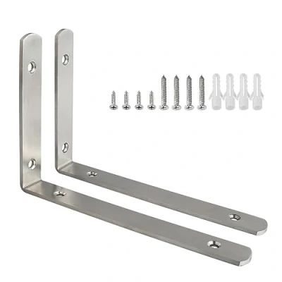 Abbildung von SAYAYO Winkel Regal Regalwinkel Edelstahl Gebürstete Multifunktionale Metallwinkel für Wandhalterung Regal, Regalhalterung, Eckregal, Hölzern Möbel, 2 Stücke Regalhalterung 200x140