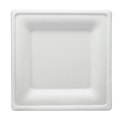 Abbildung von 50 Teller Zuckerrohr quadratisch 20 cm Bagasse