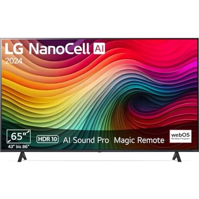 Abbildung von LG 65NANO81T6A TV 65&quot; (165 cm) NanoCell Fernseher (α5 Gen7 4K AI Prozessor, HDR10, bis zu 60Hz) [Modelljahr 2024]
