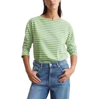 Abbildung von Marc O&#039;Polo Denim BOAT NECK Relaxed Langarmshirt, Damen, Größe: XXS, Medium green