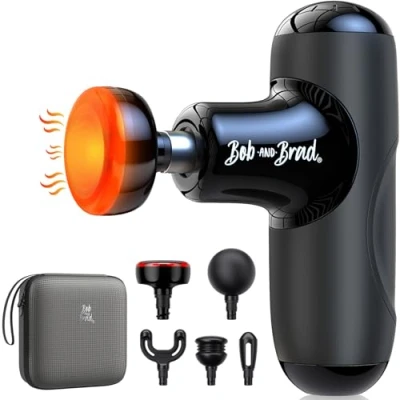 Abbildung von BOB AND BRAD Q2 Plus Massagepistole mit Wärme, Mini Massage Pistole Muskel Percussion Massagegerät, Kompakte Gun Tragetasche, Leise Muskelmassagepistole für Schmerzlinderung &amp; Entspannung