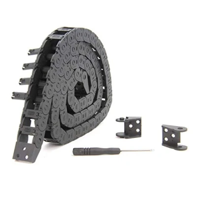 Abbildung von Zeberoxyz 10x15mm Schleppkettenlänge 1Meter offener schwarzer Kunststoff Kabelträger R18 mit 1Kit Endverbindern für 3D Drucker und CNC Maschinen