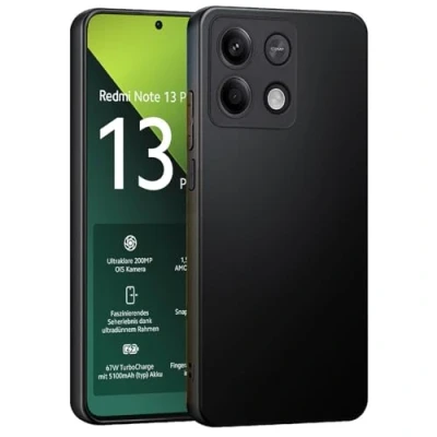 Abbildung von Verco Kompatibel mit Xiaomi Redmi Note 13 Pro 5G Hülle, Matte Rückschale Schutzhülle für Case Silikon Handyhülle Schwarz