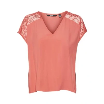Abbildung von VERO MODA Vmrusk Lace V Neck Ss Top WVN Ga