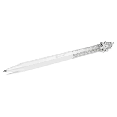 Abbildung von Swarovski Crystalline Kugelschreiber, Achteckform, Schneeflocke, Weiß, Weiß lackiert