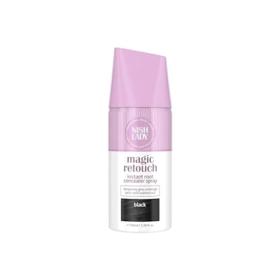 Abbildung von Nishlady Magic Retouch Sprays Instant Root Concealer Spray Schnelle und Einfache Anwendung, Ansatz Ausbesserungsspray, für Frauen Haarfarbspray Hellbraun, Schwarz (Black, 100 ml (1er Pack))