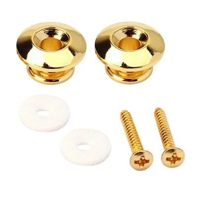 Abbildung von Almencla 2 Stü Straplock Strap Gurthalter Mit Befestigungsschrauben Für Gitarren Bass Ukulele Mandoline Gold