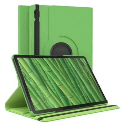 Abbildung von EAZY Case Tablet Hülle für Samsung Galaxy Tab S9 FE Schutzhülle 10.9 Zoll Smart Cover Rotationcase zum Aufstellen Klapphülle 360 drehbar mit Standfunktion Tasche Kunstleder Grün