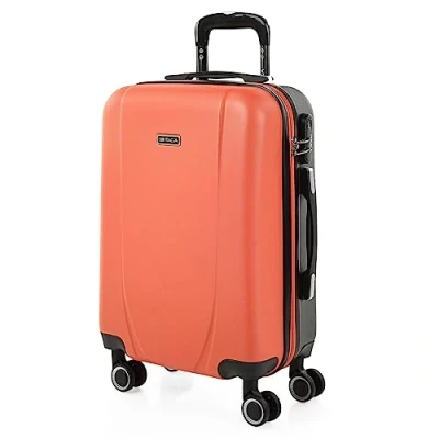 Abbildung von ITACA Handgepäck Koffer Trolley Reisekoffer Mit Rollen und Hartschalenkoffer für Vielreisende. Koralle Anthrazit 71150