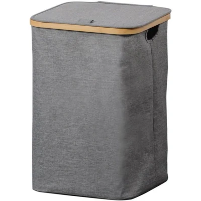 Abbildung von Kesper Wäschesammler, Material: Polyester, Bambus, Maße: B: 33 x T: H: 50 cm, Farbe: Grau 19599