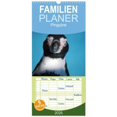 Abbildung von Familienplaner 2025 Pinguine mit 5 Spalten (Wandkalender, 21 cm x 45 cm), CALVENDO