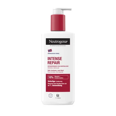 Abbildung von Neutrogena Norwegische Formel Intense Repair Reparierender CICA Bodybalsam (250 ml), feuchtigkeitsspendender, nicht fettender mit Glycerin &amp; Centella Asiatica für sehr trockene, raue Haut