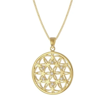 Abbildung von trendor 15946 Damen Halskette Mandala 925 Silber Vergoldet