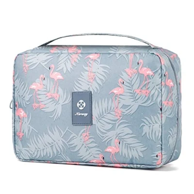 Abbildung von Kulturtasche Damen Zum Aufhängen, Kulturbeutel für &amp; Herren Kosmetiktasche Waschtasche (Flamingo)