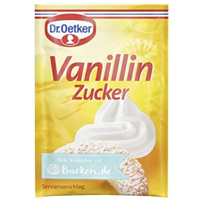 Abbildung von Dr. Oetker Vanillinzucker, 5 x 8 g, Zucker verfeinert mit Vanillin, zum Backen und Süßen von Kuchen, Desserts &amp; Shakes, vegan