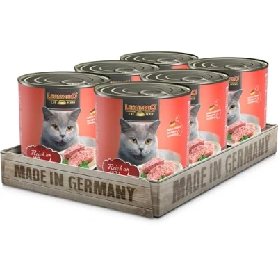 Abbildung von LEONARDO Nassfutter [6x800g Rind] Getreidefreies für Katzen Feuchtfutter Alleinfutter aus der Dose