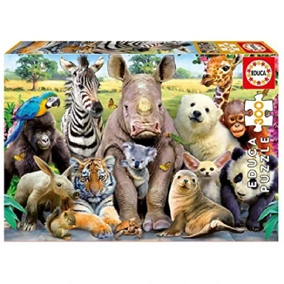 Abbildung von Educa Puzzle 300 Teile Lustige Zootiere, für Erwachsene und Kinder ab 6 Jahren, Tierpuzzle (15908)