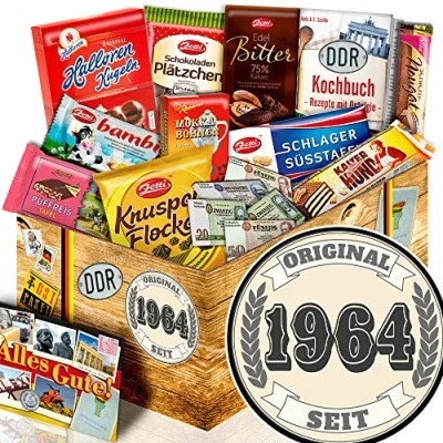 Abbildung von Original seit 1964 Geschenk 60. Idee Ostpaket DDR Schokolade