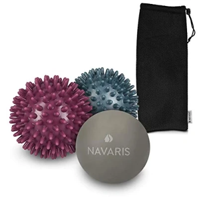 Abbildung von Navaris Massageball 3x Set 2x Igelball, 1x Lacrosse Ball Fitnessball, 1 tlg.