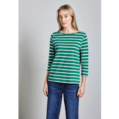 Abbildung von Street One Gestreiftes Langarmshirt, Damen, Größe: 34, Grün