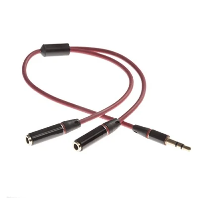 Abbildung von POPPSTAR Audio Y Kabel 3.5mm Stecker auf 2x Buchse Stereo vergoldete Kontakte
