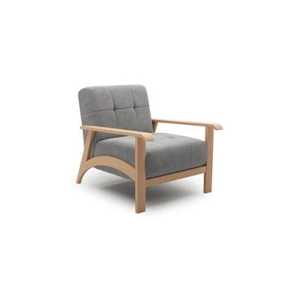 Abbildung von Cavadore Sessel Billan / Polstersessel im skandinavischen Design mit massivem Holzgestell in Buche 78 x 88 106 Mikrofaser, Grau