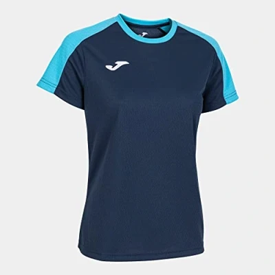 Abbildung von Joma Damen Eco Championship Kurzarm T Shirt, Marineblau, Türkis, fluoreszierend, S
