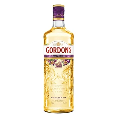 Abbildung von Gordon&#039;s Tropical Passionfruit Gin Premium destilliert Erfrischend köstlich mit Passionsfruchtgeschmack Empfohlenes Geschenk für die Abende Freunden 37,5% vol 700 ml Einzelflasche