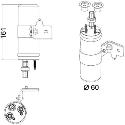 Abbildung von MAHLE ORIGINAL AD 5 000P Trockner R 134a FORD: FIESTA 6