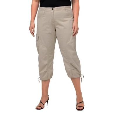 Abbildung von Ulla Popken Cargohose, Damen, Größe: 56, Marmer