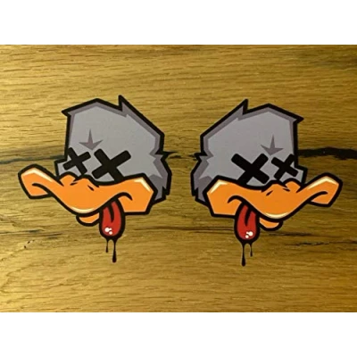 Abbildung von 24/7stickers #867 / 2X Adler Duck Aufkleber je 9x8,5cm Racing Biker Motorrad Sticker Tank Oldtimer Oldschool Vintage Custom Bike