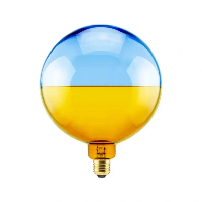 Abbildung von SEGULA LED Leuchtmittel Illusion Globe 188 2tones amber blue, E27, 1 St., Extra Warmweiß, 2 farbiges Glas