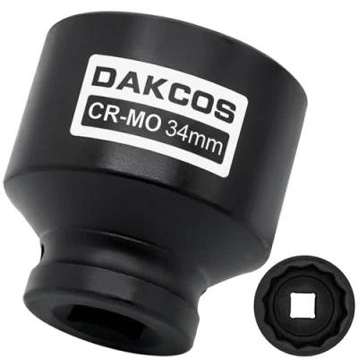 Abbildung von DAKCOS SW 34mm Vielzahn Nuss Schlagschrauber Kraft Stecknuss 12 Kant 12,5 mm (1/2&quot;) CR MO