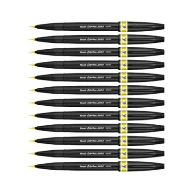 Abbildung von Pentel SESF30C GX Extra feine Pinsel Spitze, 12 Stück gelb