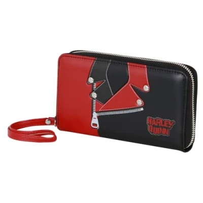 Abbildung von Harley Quinn Jacket Unverzichtbare Geldbörse, Schwarz, 19 x 10 cm