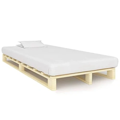 Abbildung von vidaXL Kiefernholz Massiv Palettenbett Palettenmöbel Massivholzbett Bett Holzbett Futonbett Bettgestell Bettrahmen Doppelbett 120x200cm