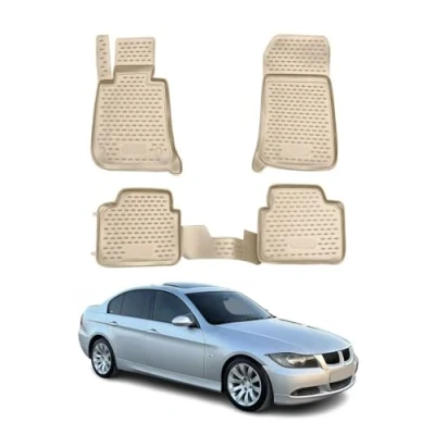Abbildung von OMAC 1203444BG Fußmattensatz Gummi 4 beige BMW: 3 Touring, Limousine, Coupe