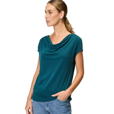 Abbildung von zero MIT Wasserfallausschnitt Tshirt basic, Damen, Größe: 34, Reflecting pond