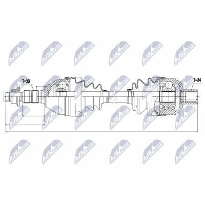 Abbildung von NTY NPW PL 032 Antriebswelle Vorderachse Schaltgetriebe 6 Gang, OPEL: Insignia A Sports Tourer, Limousine